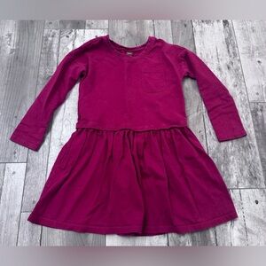 Tea Collection Deep Red Maroon Cotton Long Sleeve Casual Dress Size 6 Holiday
